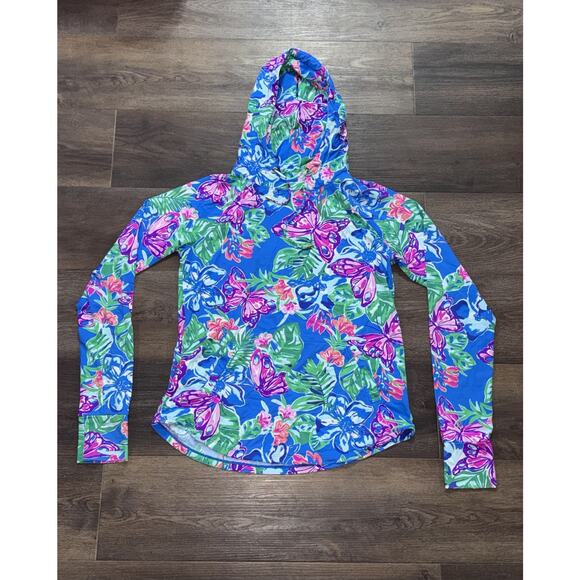 Lilly Pulitzer UPF 50+ ChillyLilly Hooded Pullover w/ Face Cover Size Medium - Picture 3 of 9